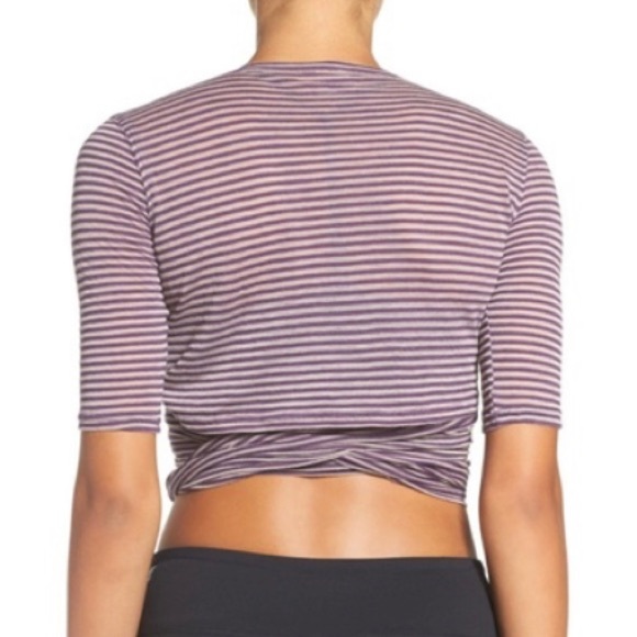 Free People FP Movement Purple Wrap Ballet Top Size Medium - Picture 3 of 11